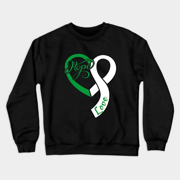 Tourette Syndrome Awareness Hope Love Heart Ribbon Valentines Day - Love Shouldn't Hurt Crewneck Sweatshirt by DAN LE